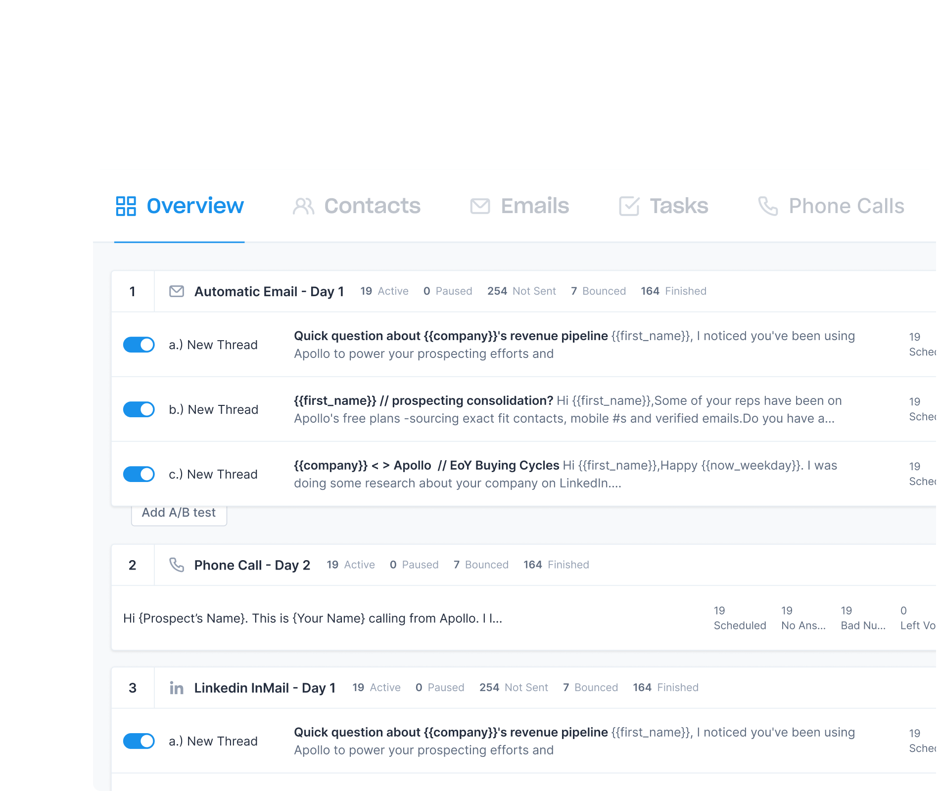 Winning outbound at scale feature detailed view