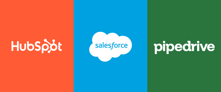 Hubspot, Salesforce, and Pipedrive integration interface preview