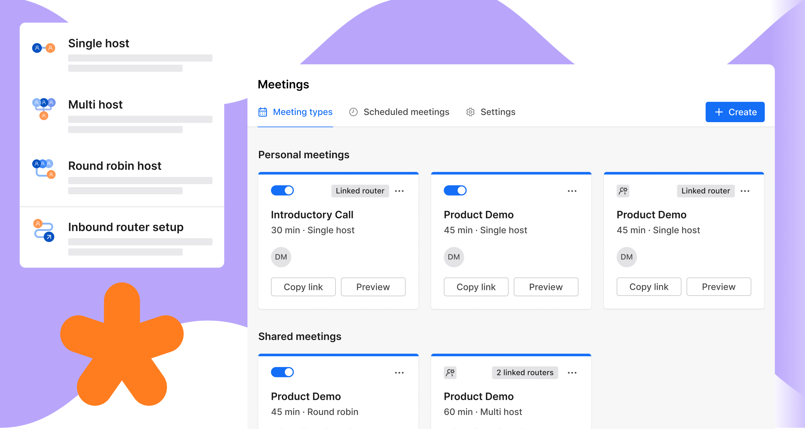 Meeting scheduler interface integrated with sales workflow