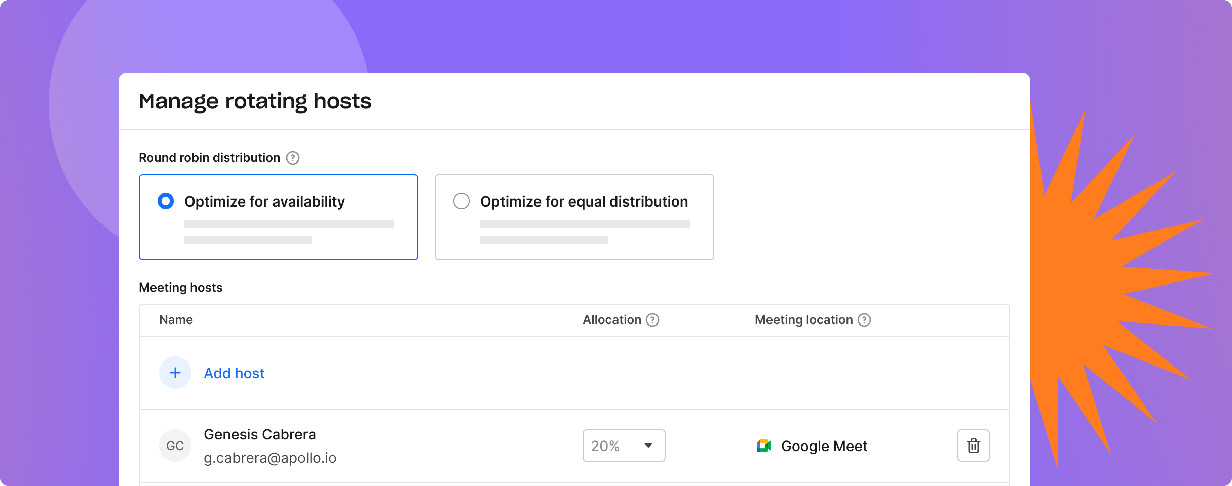 Screenshot demonstrating Round robin host