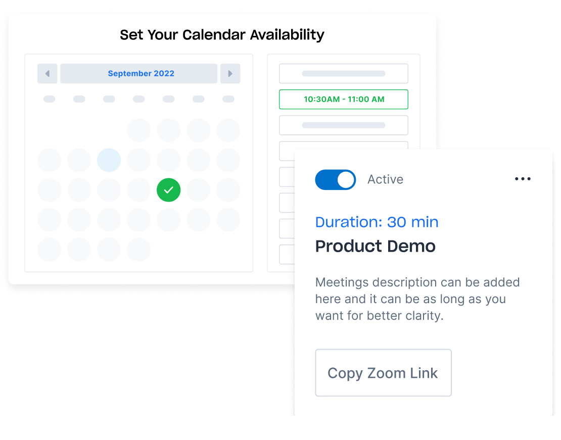 Scheduling feature illustration