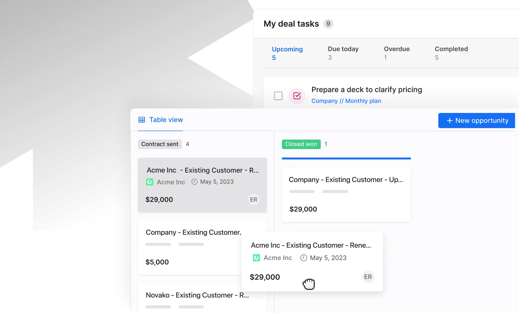 Screenshot showing Deal Management