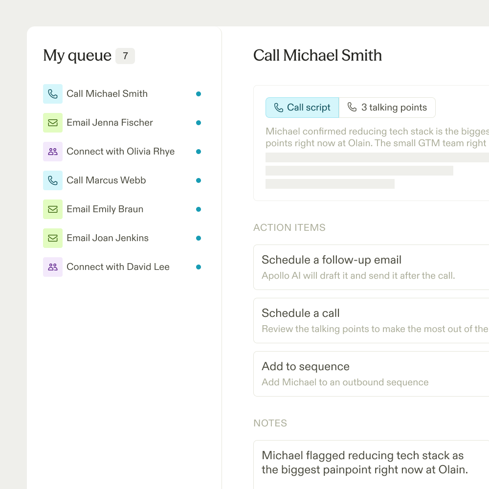Apollo AI drawing on a unified profile to recommend targets and messaging