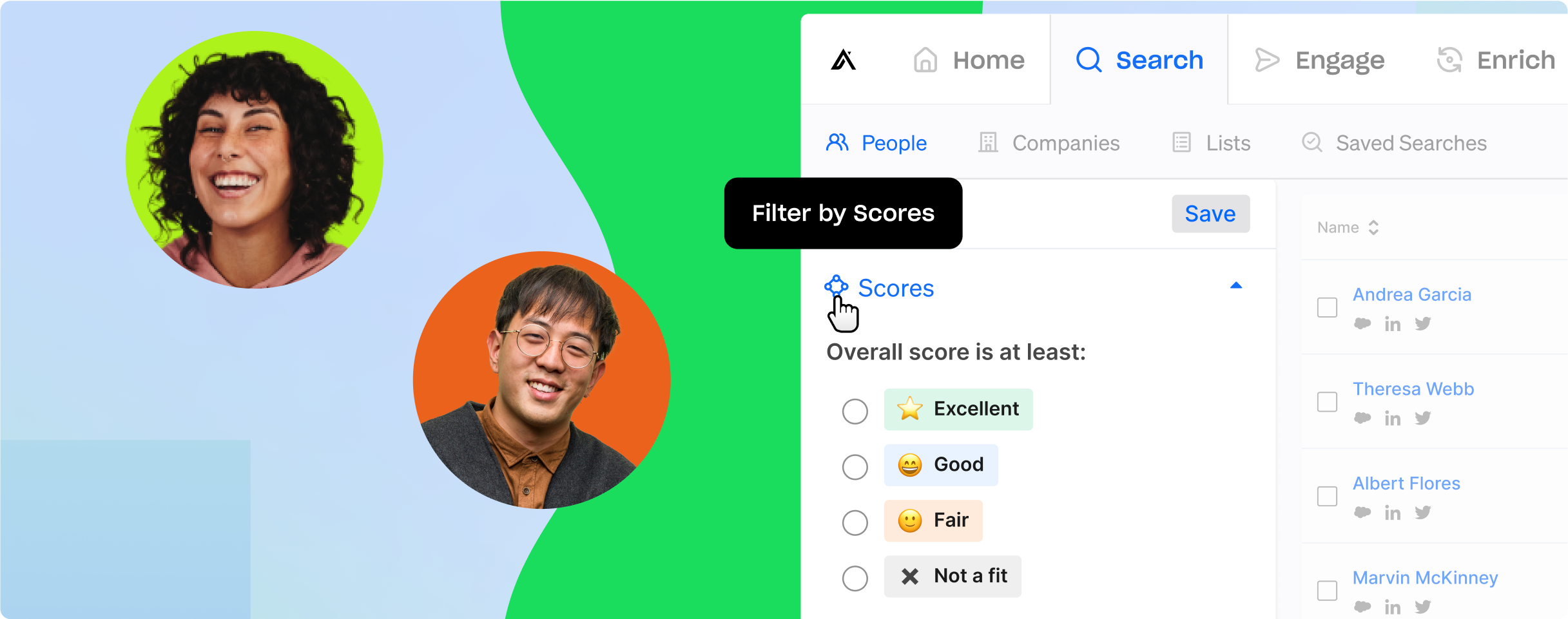 Screenshot demonstrating Real-time lead scoring