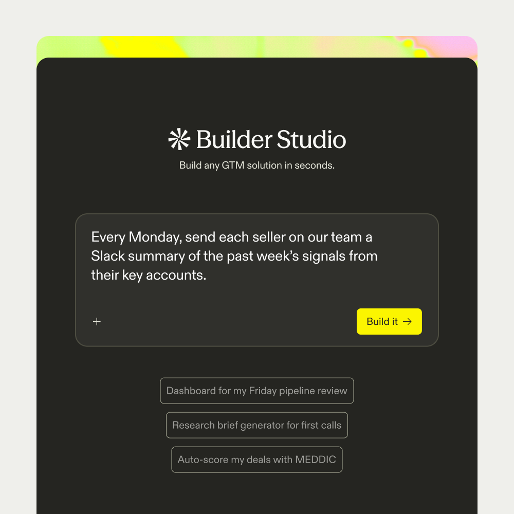 Apollo Builder Studio generating a custom Slack summary workflow